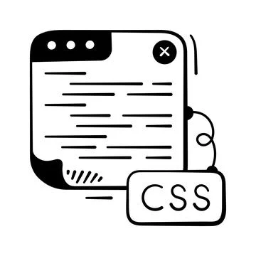 A modern hand drawn icon showing css stylesheet coding Illustrazione stock