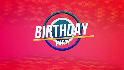 Modern Happy Birthday with triangle on red gradient geometric pattern 動画素材 258731153