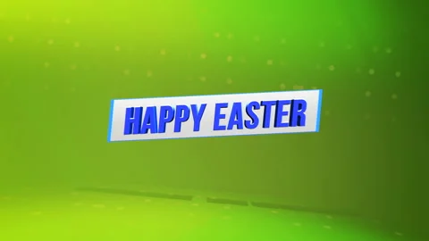 Modern Happy Easter with dots pattern on green gradient Video stock 237446406