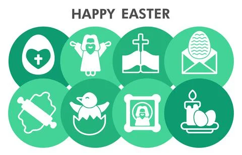 Modern Happy Easter Infographic design template with icons. Easter holidays イラスト素材