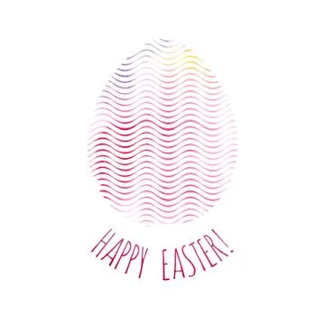 Modern Happy Easter template for greeting card or invitation design with br.. Stock Illustration
