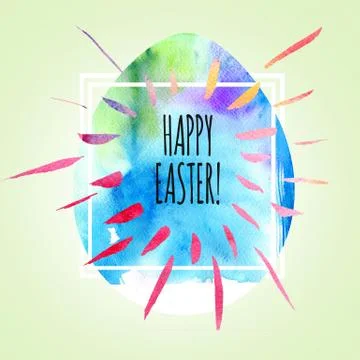 Modern Happy Easter template for greeting card or invitation design with br.. Stock Illustration