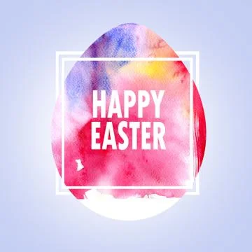 Modern Happy Easter template for greeting card or invitation design with br.. Stock Illustration