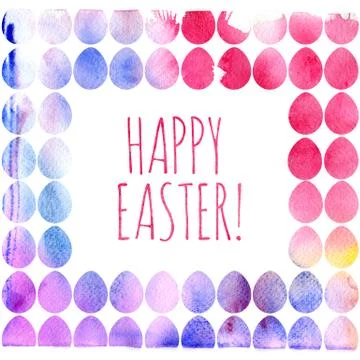 Modern Happy Easter template for greeting card or invitation design with br.. Stock Illustration