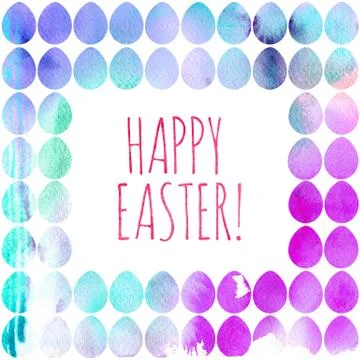 Modern Happy Easter template for greeting card or invitation design with br.. Stock Illustration