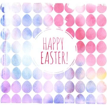 Modern Happy Easter template for greeting card or invitation design with br.. Stock Illustration