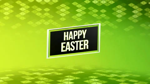 Modern Happy Easter with triangles pattern on green gradient Stock Footage 235694069