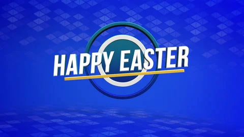 Modern Happy Easter with triangles pattern on blue gradient Stock Footage 236179701