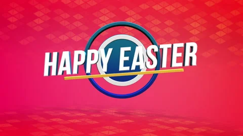 Modern Happy Easter with triangles pattern on red gradient Stock Footage 237446657