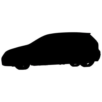 Modern hatchback in silhouette Stock Photos