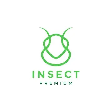 Modern head insect grasshopper logo design イラスト素材