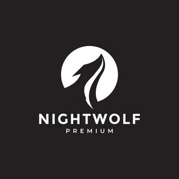 Modern head wolf howl with moon logo design vector graphic symbol icon illu.. Ilustração Stock