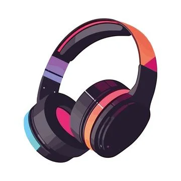 Modern headphones technology device Stock Illustration