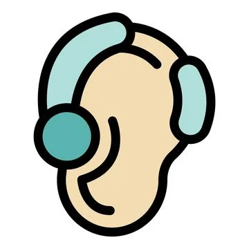 Modern hearing aid correcting ear problems, improving sound perception Stock Illustration