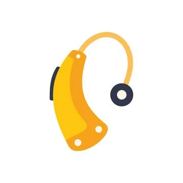 Modern hearing aid device amplifying sound for hearing loss Stock Illustration