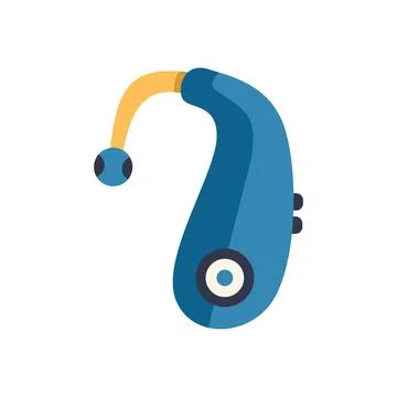 Modern hearing aid device improving hearing loss experience Stock Illustration