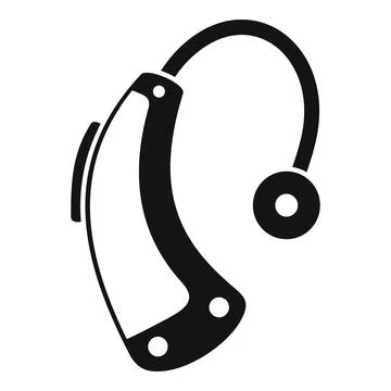 Modern hearing aid helping people hear sound icon Stock Illustration