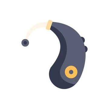 Modern hearing aid improving hearing loss problem イラスト素材