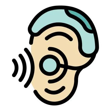 Modern hearing aid restoring hearing loss with advanced technology Stock Illustration