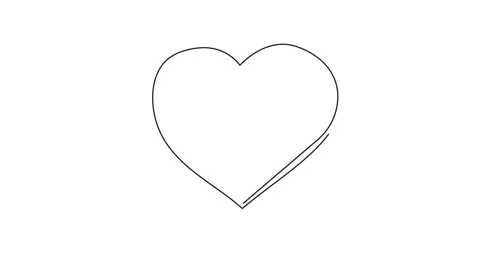 Modern Heart Shape Line Icon Animation on white background Stock Footage 147600898