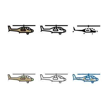 Modern helicopter flying army machine color icon vector Stock Illustration