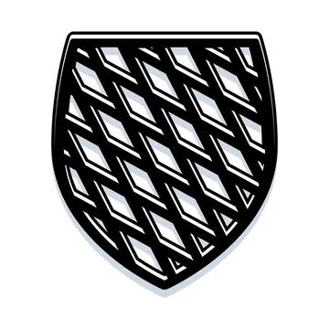 Modern heraldic shield with patterned geometric design Stock Illustration