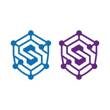 Modern Hexagon Logo Design for Technology and AI Business Stock Illustration