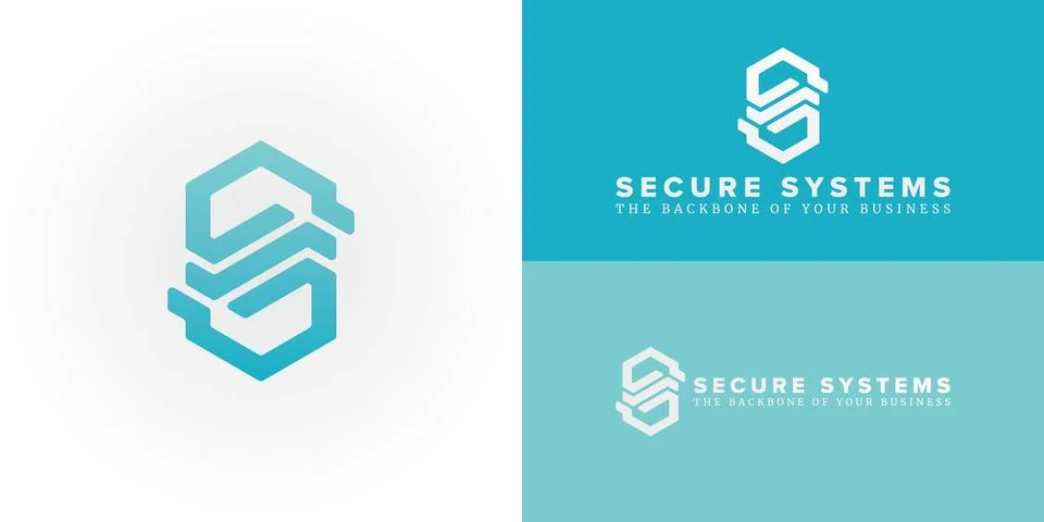 The modern hexagon logo, which forms the initials SS Stock Illustration