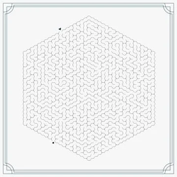 Modern hexagon maze Illustrazione stock