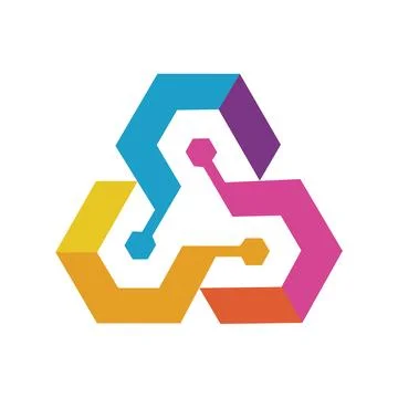 Modern Hexagon Technology Logo Design Vector Template Free Vector Stock Illustration