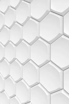 Modern hexagon tile wall. 3D rendering. Stock Illustration