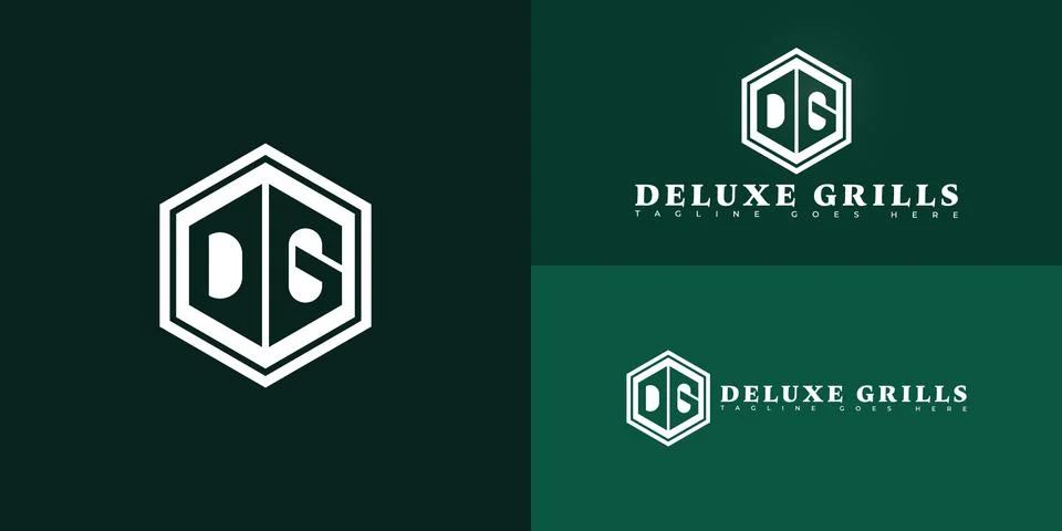 Modern hexagon vector initial letter DG or GD logo in white color Stock Illustration