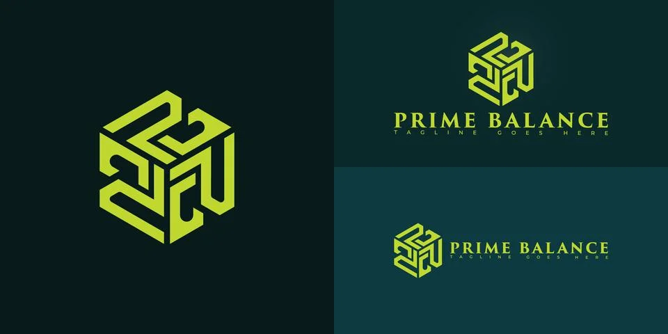 Modern hexagon vector initial letter PB or BP logo in yellow color Stock Illustration