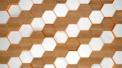 Modern hexagonal background texture pattern. Honeycombs at different level Stock Illustration