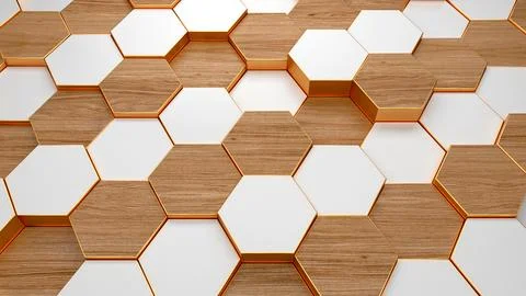Modern hexagonal background texture pattern. Honeycombs at different level Stock Illustration