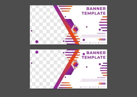 Modern hexagonal gradient business banner template	 Stock Illustration