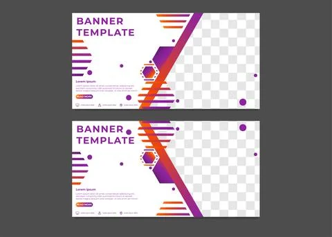 Modern hexagonal gradient business banner template	 Illustrazione stock