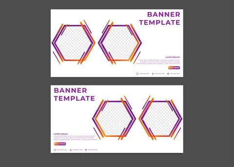 Modern hexagonal gradient business banner template	 Illustrazione stock