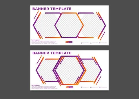 Modern hexagonal gradient business banner template	 Illustrazione stock