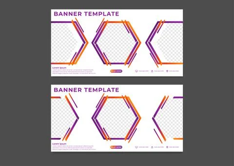 Modern hexagonal gradient business banner template	 イラスト素材