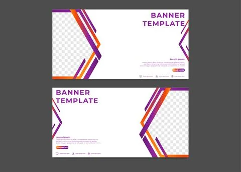 Modern hexagonal gradient business banner template	 스톡 일러스트