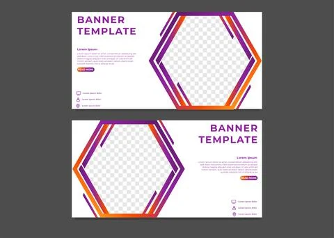 Modern hexagonal gradient business banner template	 イラスト素材