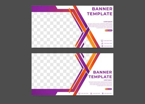 Modern hexagonal gradient business banner template	 Illustrazione stock