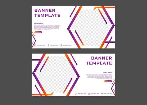 Modern hexagonal gradient business banner template	 Illustrazione stock