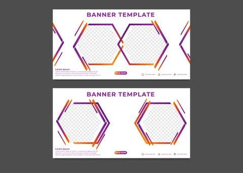 Modern hexagonal gradient business banner template	 스톡 일러스트