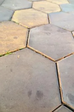 Modern hexagonal paving tiles Stock Photos