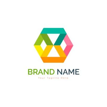 Modern Hexagonal sign colour logo template design Stock Illustration