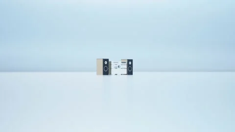 Modern hi-fi system in studio Stock Footage 134328566