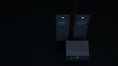Modern hi-fi system in studio Stock Footage 134328608