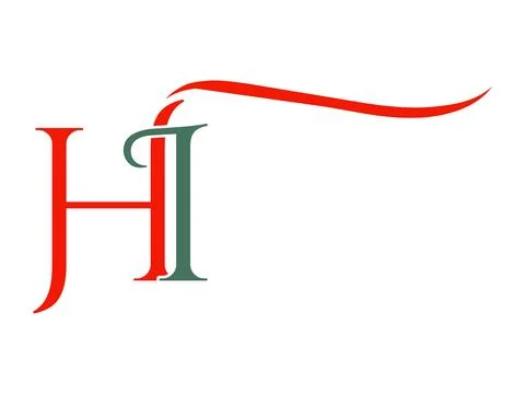 Modern HI Initial Letter Swoosh Icon Design 스톡 일러스트